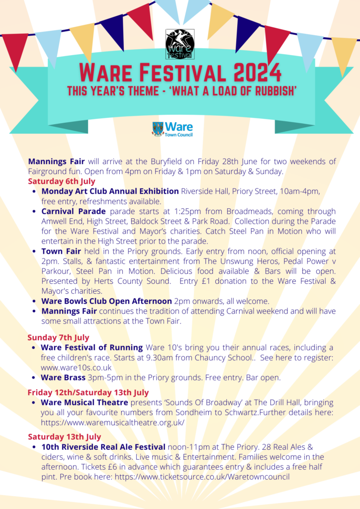 Ware Festival 2024 Programme